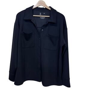 Xersion button down mens shirt sweater black size medium